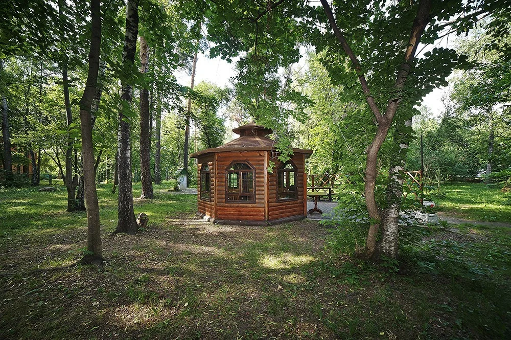 Беседка с мангалом для шашлыка на территория санатория