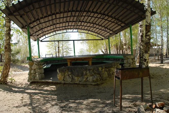 Каменная беседка с мангалом, вместимость до 20 человек