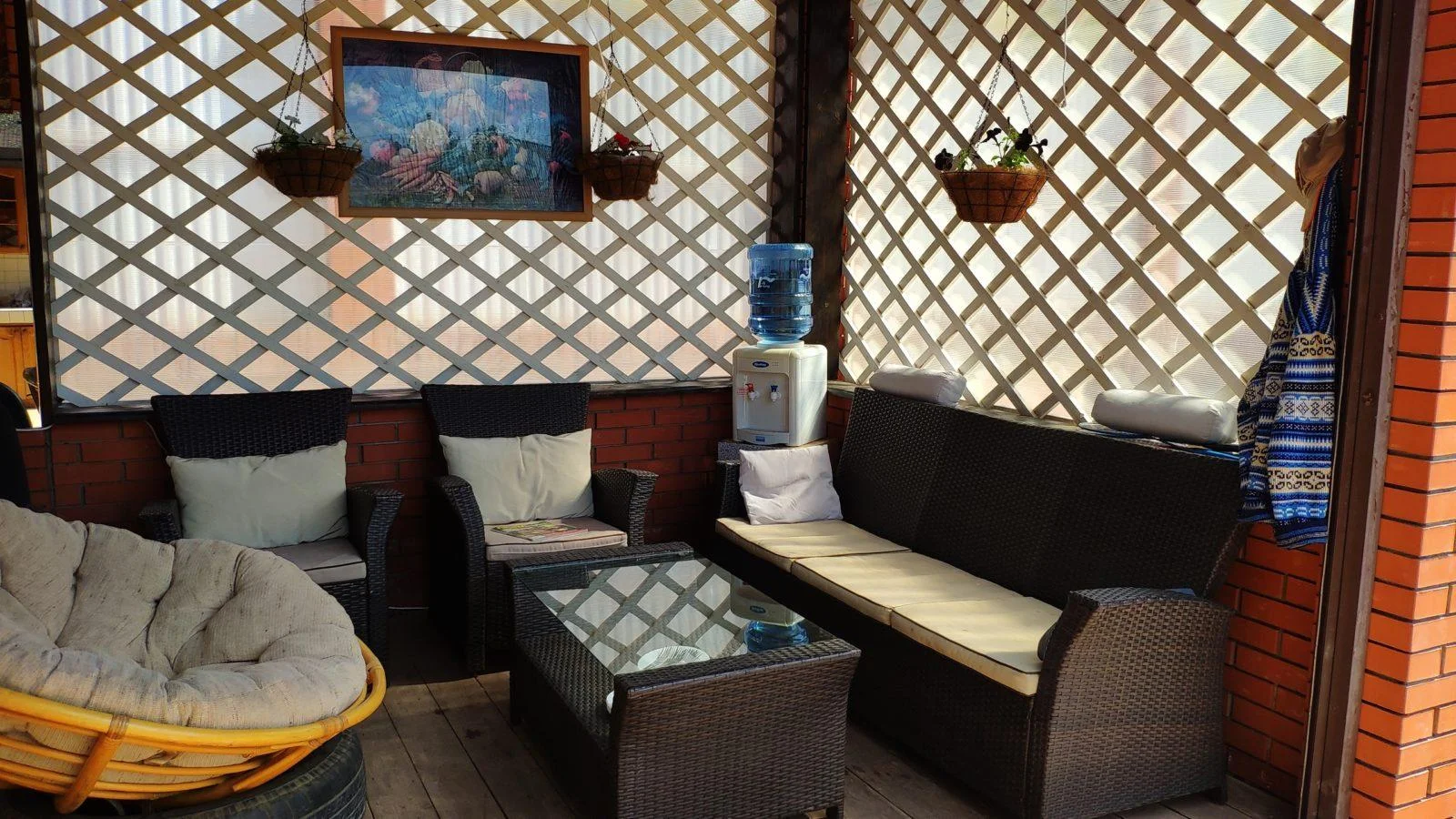 Веранда с панорамным видом на озеро