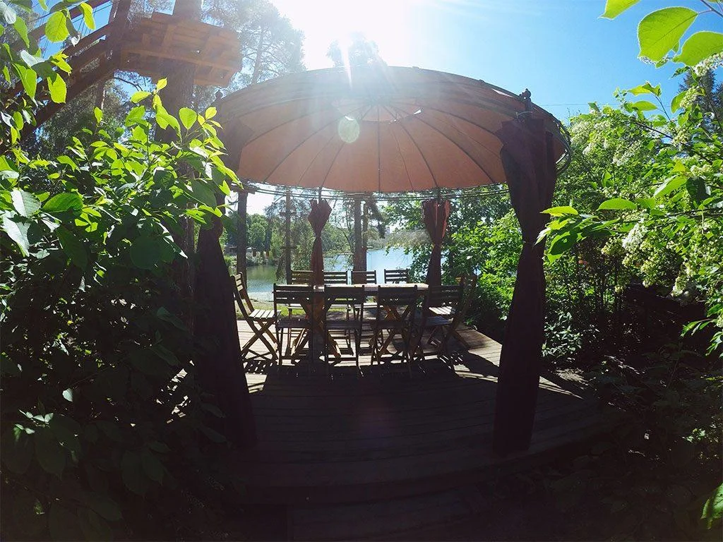 Аренда маленького шатра-беседки с видом на озеро (7 человек)