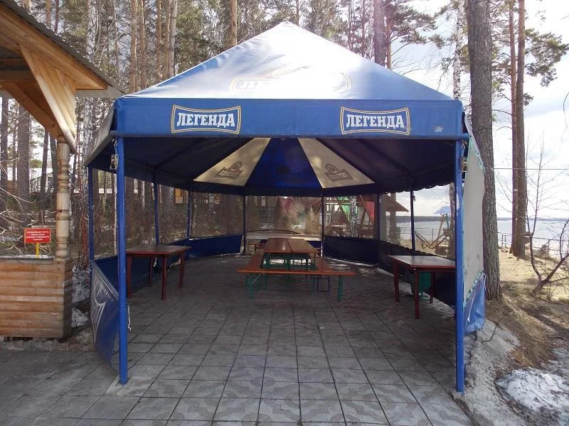 Шатер-беседка на 20 человек на берегу реки Обь