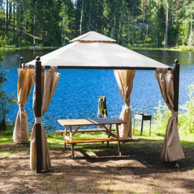 Отдых в летних беседках на берегу в парка «Greenvald» до 8 человек