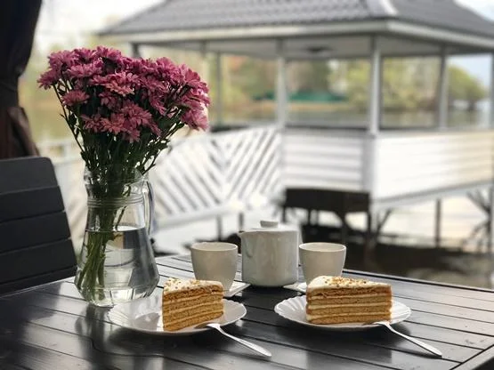 Коричневая беседка возле Пироговского водохранилища на 10 человек